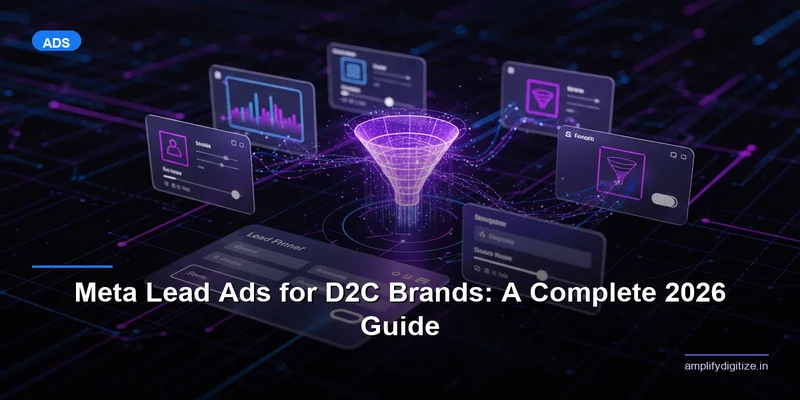 Meta lead ads dashboard showing lead generation campaign setup for D2C ecommerce brand